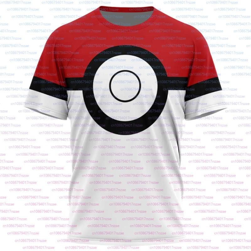 Pokemon Japanese Anime Pikachu Snorlax Boys Short Sleeve T-Shirt Pocket Monster Cartoon  3D Print Summer Men's Breathable Tops