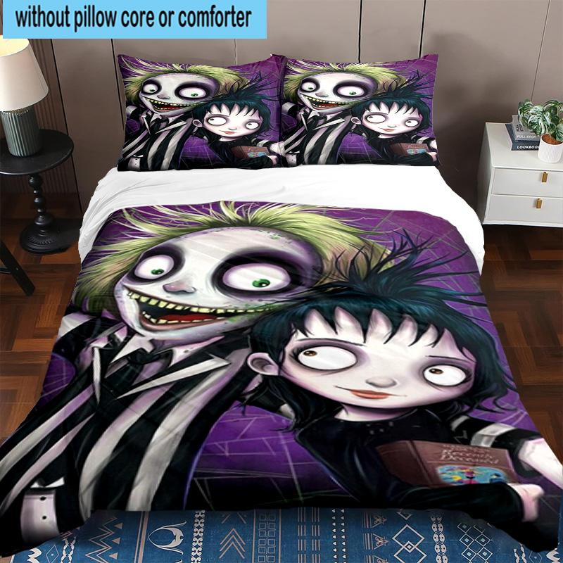 3PCS Beetle Haunted House 3pcs Bedding,Including 3PCS Duvet Cover And 2pcs Pillowcases Perfect for Christmas,Ideal for Bedroom, Dormitory