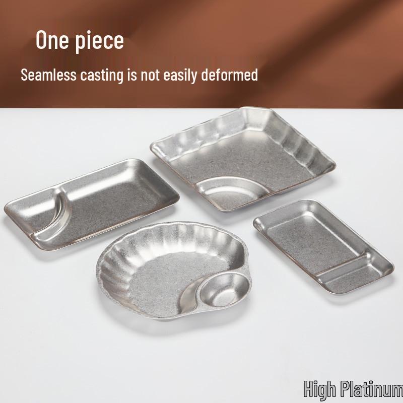 Creative Retro Industrial Shell-Shaped Stainless Steel Snack Plate - Gold Divided Appetizer Dish