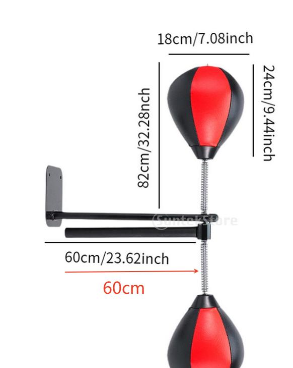 Boxing Bar Adjustable Height Fitness Wall Mounted Mma Speed Trainer Red