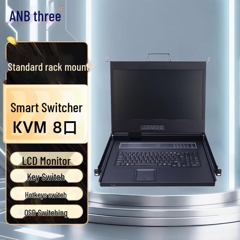 

LANBE Rackmount KVM Switch with Integrated LED Screen