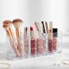 Transparent 3 Grid Storage Box For Pen Eyebrow Pencil and Makeup Brush Lipstick Holder Desk Organizer Jewelry Storage Box