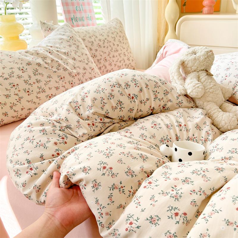 Class A Maternal And Infant Grade Washed Cotton Bed Four-Piece Set, Children'S Cartoon Bed Sheet Quilt Cover, Dormitory Single Quilt Cover 3Pcs Set