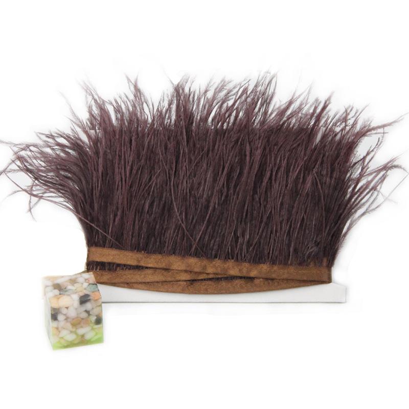 Feather1 Meter Fluffy Ostrich Feather Satin Trim Cloth Sideband 8-10cm Ribbon Fringe Suitable for Skirts / Dresses / Apparel Party DIY