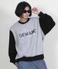 Deumakeu Color Block Logo Graphic Sweatshirt Gray
