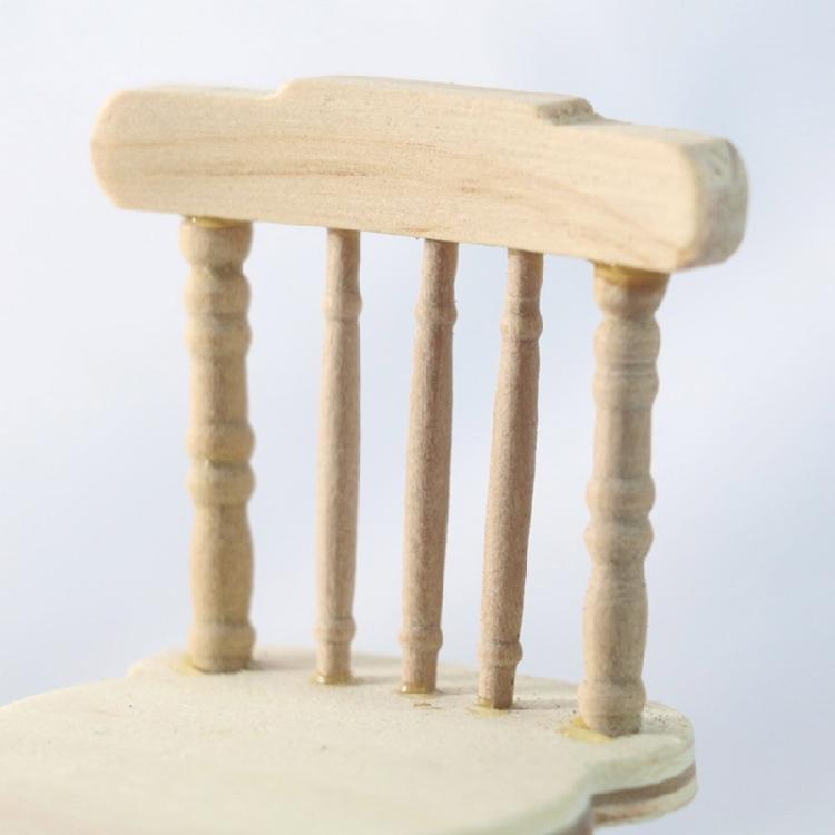 Unpainted Miniature Study Table Chair Set With Smoothly Texture For 1/12 Doll House Decoration Scene Display Accessories