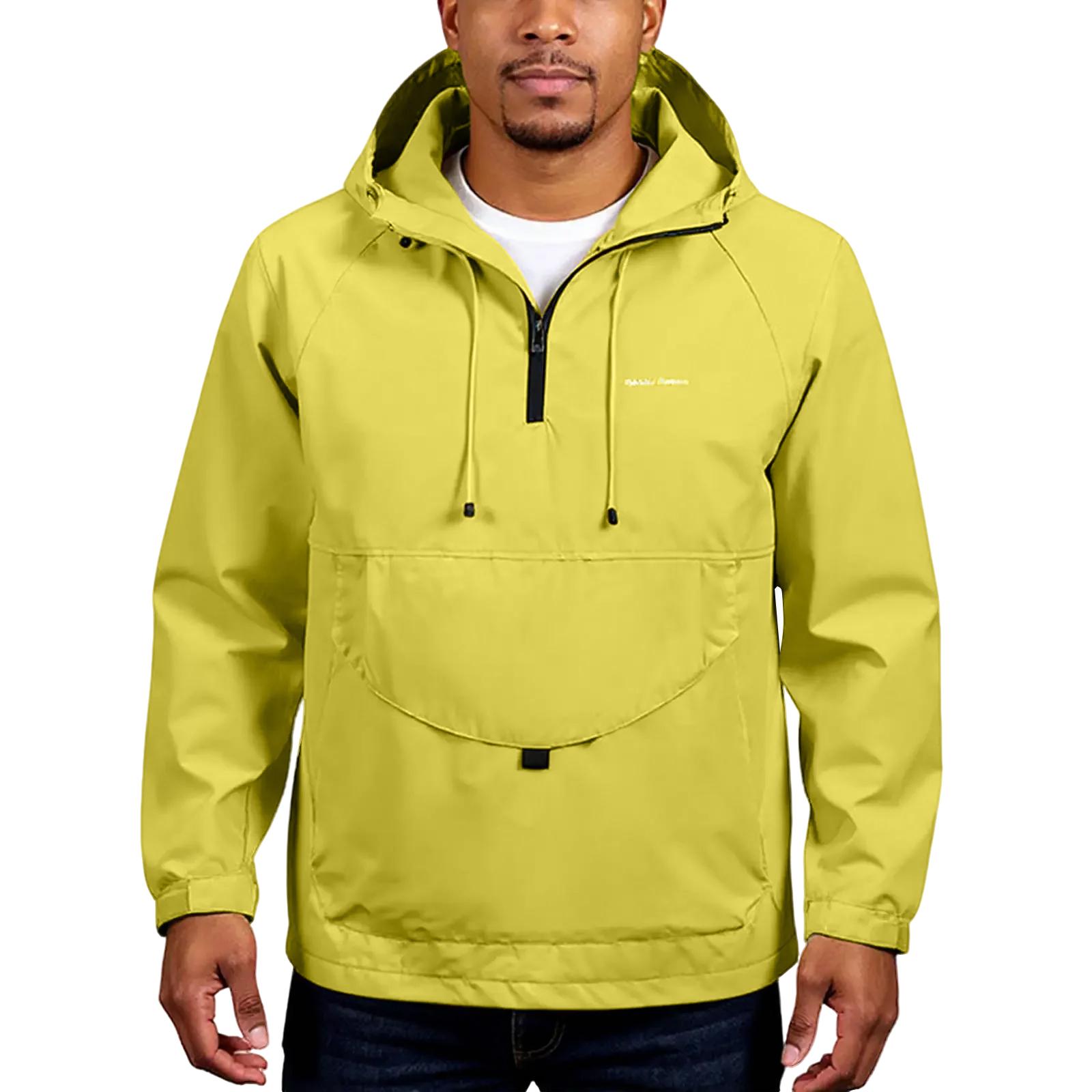 

BRAC-Мужской ветрозащитный и водонепроницаемый костюм для активного отдыха, пеших прогулок и рыбалки, куртка-пуловер S жёлтый