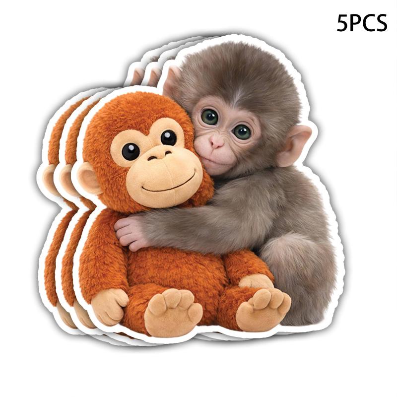 

Protect Punch The Monkey,Cute Monkey Holding Plush Toy,Fun Vinyl Decal Sticker For Kids Room Decor