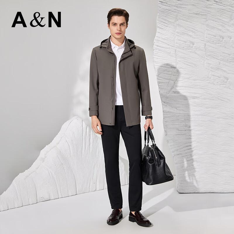 Antonio Men's Easy Care Business Trench Coat with Detachable Hood