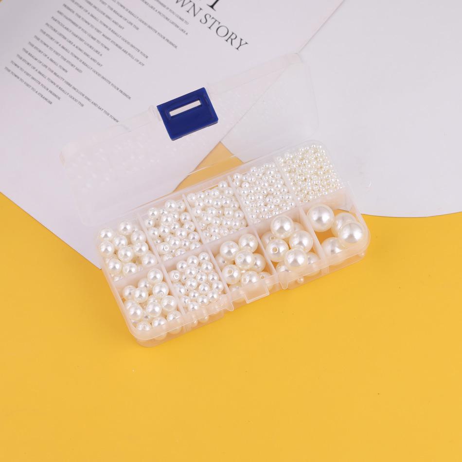 ABS No-Hole Imitation Pearl Bead Set for DIY Earrings - Multi-Size, Boxed