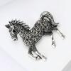 Vintage Rhinestone Horse Brooch for Women Animal Banquets Pins Party Accessories