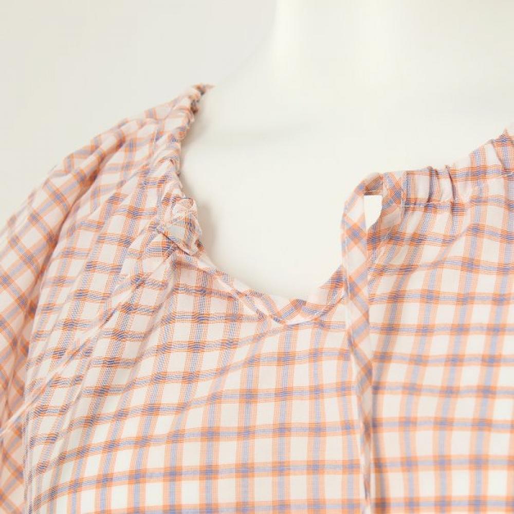 Venus Pastel Check Cotton Polyester Homewear Top[vevs128w]