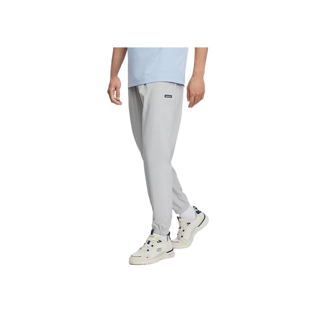 Skechers Solid Color Mid-Rise Comfortable Quick-Dry Tapered Knit Sports Pants Men Bottoms Light-Gray P224M067-00PD