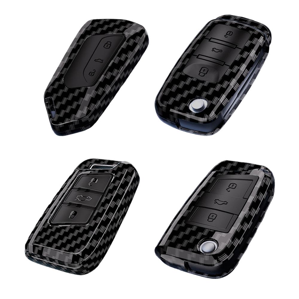 Carbon Fiber Abs Car Key Case Cover For Vw Volkswagen Polo Tiguan Passat B8 Magotan Golf 4 5 6 7 8 Mk Jetta Skoda Octavia Seat
