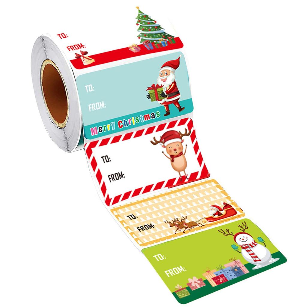 Gift Tags - 500 Stickers, Christmas Gift Tags, Christmas Gift Stickers Self-Adhesive Christmas Tags,  Wrapping Paper Holiday Decorations