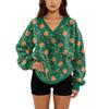 Women's V-Neck Sweatshirt Plush Solid Color Casual Fashion Long Sleeve With Pocketed Pullover Top