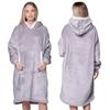 Blanket Sweatshirt Oversize Warm Thick Blanket-Sweatshirt 2in1 XXL Light Grey Furry[Kb-J5]