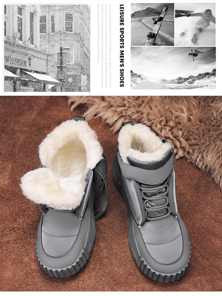 Winter Sports Shoes Fleece Thickened Warm Men's Cotton Shoes Korean Version Versatile Casual Shoes Martin Boots Men's Spot