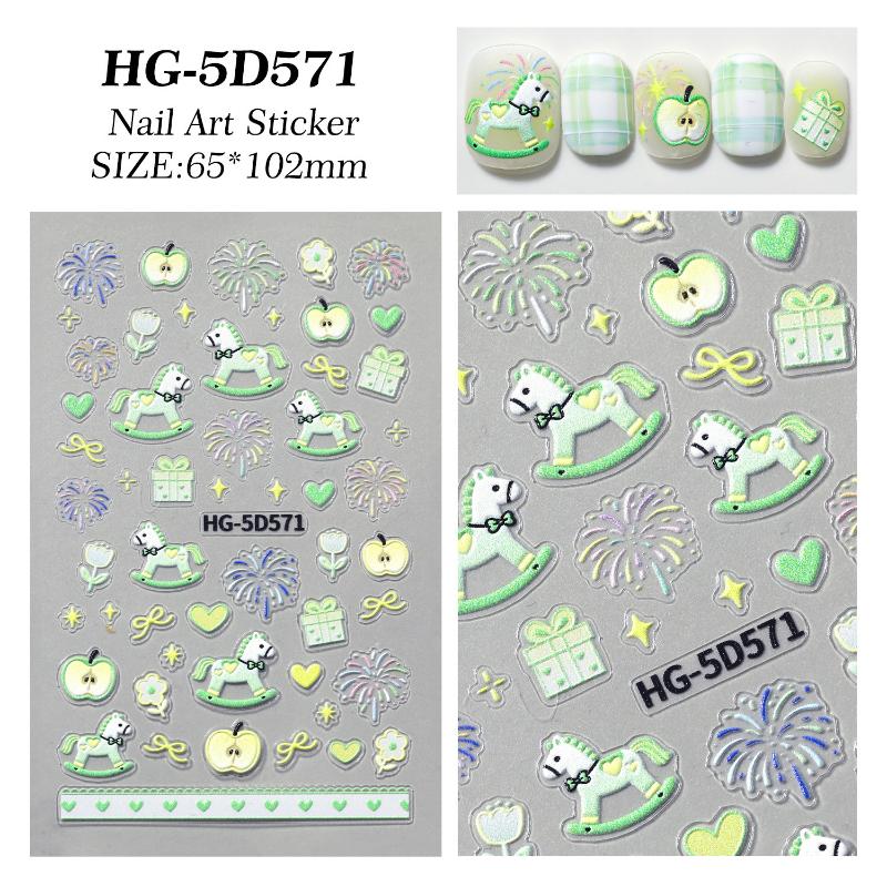 Colorful Stylish Horse Nail Art Sticker Self Adhesive Manicure Decal Nail Sticker Manicure Decoration For Girls