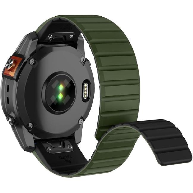 ISABAKE Совместимый с ремешком Fenix 6X/7X, 26 мм силиконовый магнитный ремешок для Fenix 5X/Fenix 5X Plus/Fenix 3/Fenix 6X Pro/Descent Descent MK2i 26MM