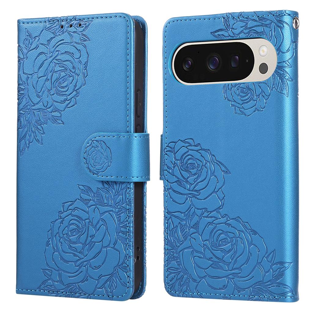 Etui dla Google Pixel 10 Pro XL/9 Pro XL Różowy Kwiat Skóra PU Portfel Pokrowiec na Telefon z 3 Miejscami na Karty/Pasek na Nadgarstek