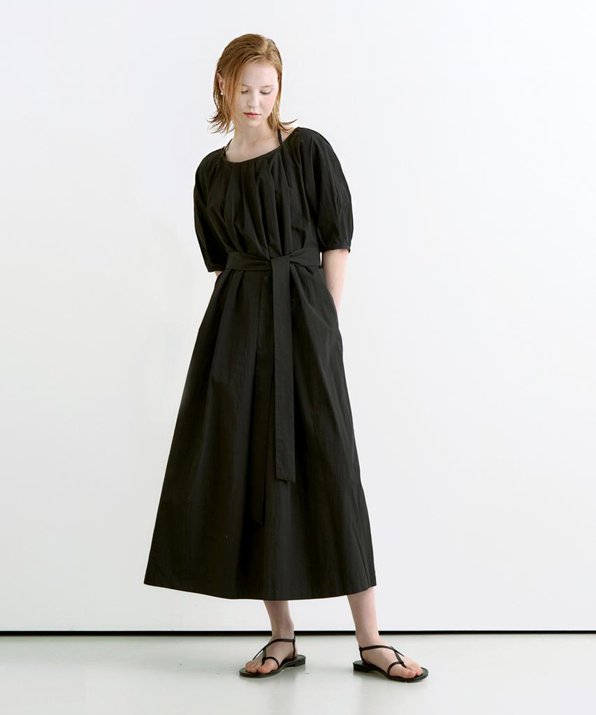 Adowl Deo Bustier Balloon Long Dress - Black