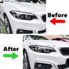 Car Headlight Eyebrows Eyelid Cover Stickers For BMW 2 Series F22 F23 2015-2019 Glossy black/Carbon Fiber look Body Kit Tuning