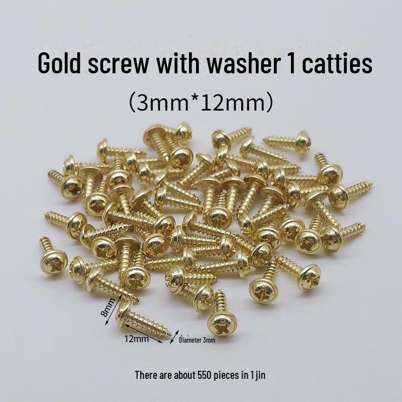 Gold and Silver Self-tapping Screw Kit with Washers, Assorted Models, 500g.