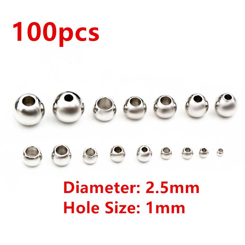 30-100pcs 2-8mm Stainless Steel Gold Color Spacer Beads Charm Loose Bead DIY Bracelets Necklace Beads for Jewelry Making Charms