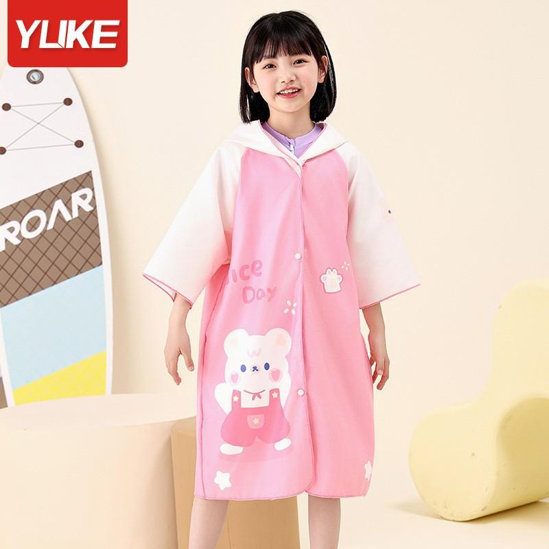 

Bath Towel Children s Swimming Bathrobe Absorbent Quick-drying Hooded Cape Wearable Bathing Portable Shawl Girls