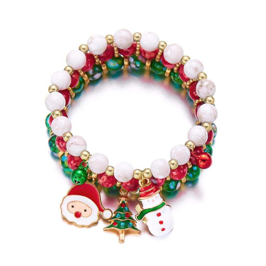 New Bracelet 3 Pairs/Pack Christmas Christmas Tree Old Snowman Beaded Combination Bracelet