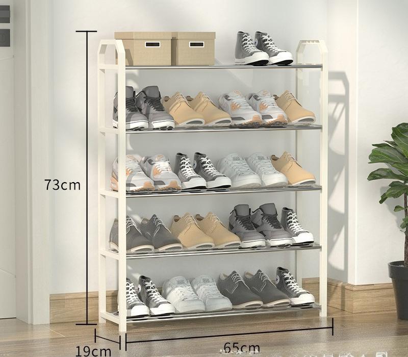 Multi-layer Assembly Simple Shoe Rack, Dustproof Storage Shoe Cabinet Dormitory Home Solid Metal Shoe Rack