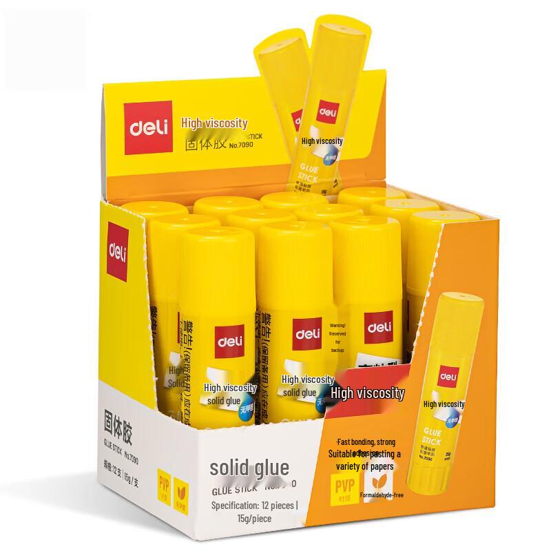Deli 7090 15g PVP Solid Glue Sticks, 24-Pack