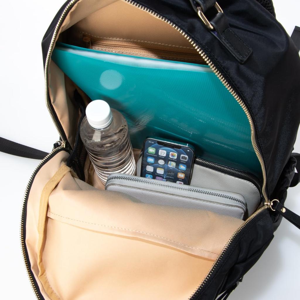 Monica 13-Pocket Nylon Backpack MONI1048 Black (10)