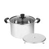 Pearl Metal NEW Danran H-5873, 26cm Stainless Steel Double-Handled Pot with Glass Lid, Induction Compatible, Steamer/Steamer Pot [IH Compatible]
