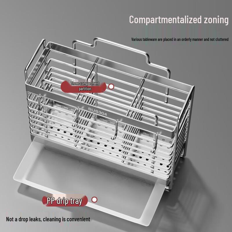 Wandmontierter Essstäbchenhalter aus Edelstahl 304
