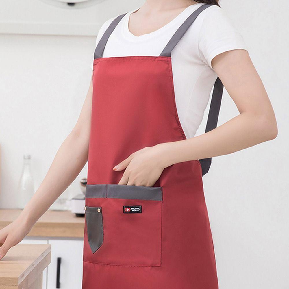 PVC Kitchen Vest Apron Oil-proof Catering Work Clothes Women's Work Waist Apron  for Home Kitchen