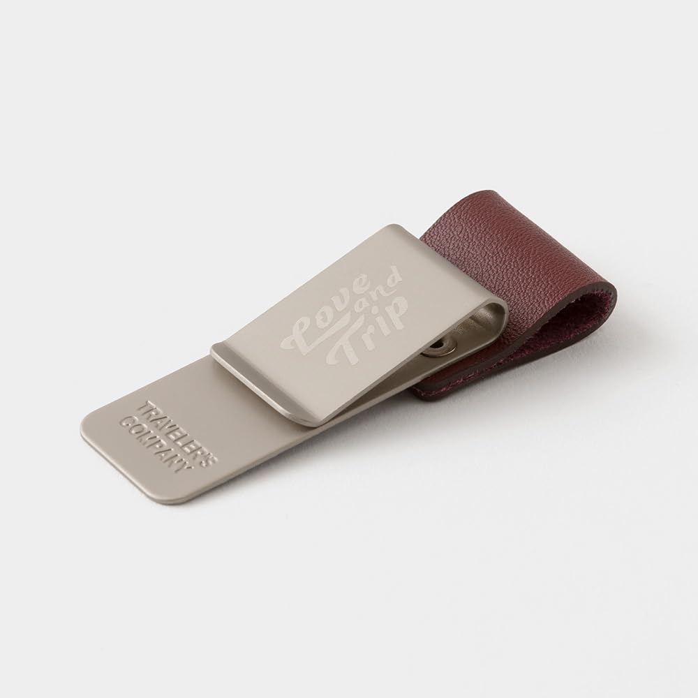 Traveler's Company Traveler's Notebook Pen Holder "LOVE AND TRIP" Red 14491006