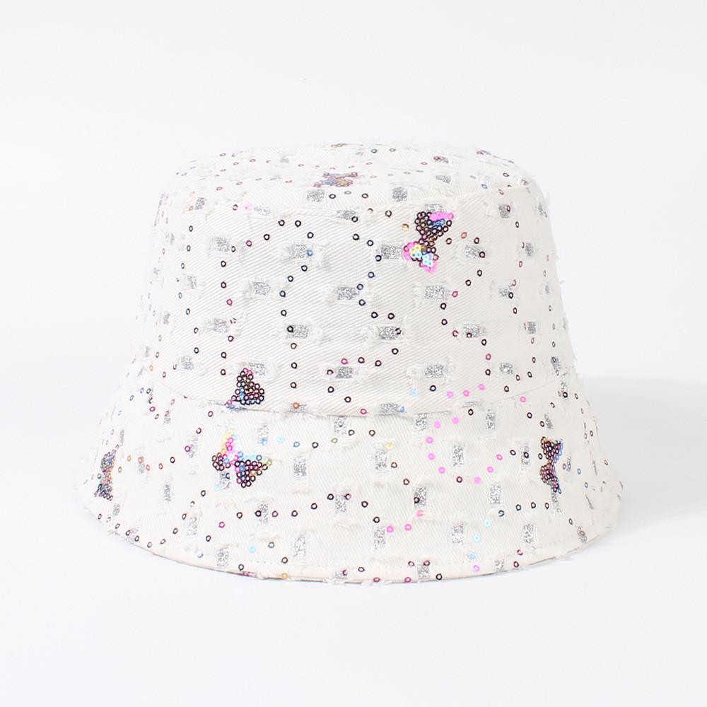 Japanese Style Denim Fisherman Hat With Sparkling Butterfly Bow Perfect For Summer