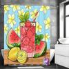 Refreshing Watermelon Lemonade Shower Curtain For A Vibrant Bathroom, Featuring A Colorful Drink With Mint And Yellow