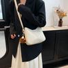New shoulder bag trendy fashion solid color large capacity tote bag simple messenger bag casual