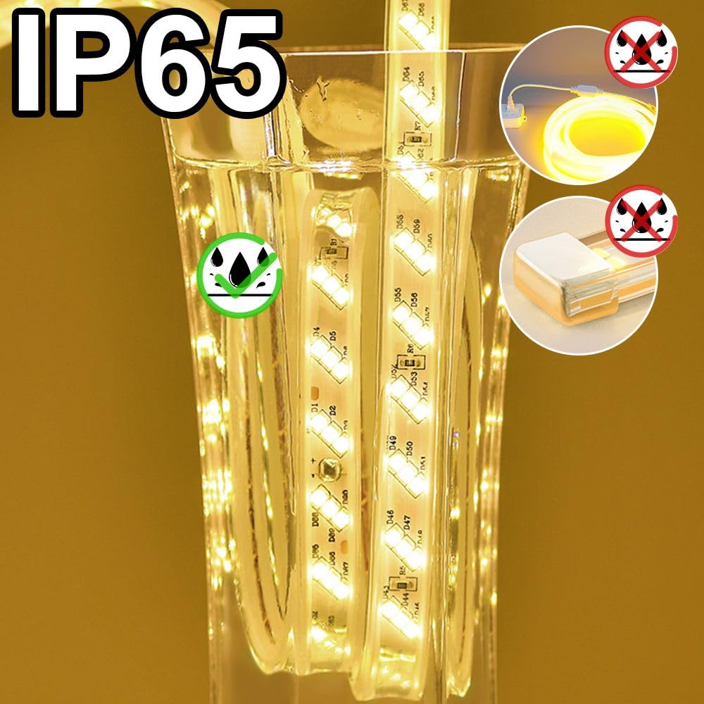 100V LED Strip SMD5735 180 Power Supply Plug 50cm Cuttable Easy Indirect Decorative Light 5 ALion-ots Light, High-Brightness LEDs, CRI>=95, Included,