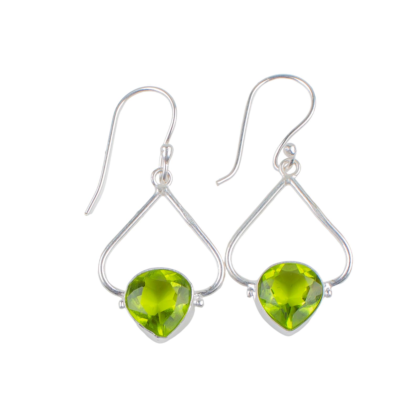 

Peridot Gemstone 925 Sterling Silver Handmade Jewelry Earrings 1.80 For Wedding EE-33-1