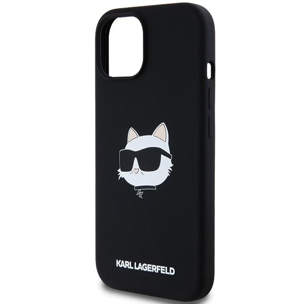 Karl Lagerfeld Klhmp15Sschpplk Iphone 15 / 14 / 13 6.1 Czarny/Black Hardcase Silicone Choupette Head Magsafe