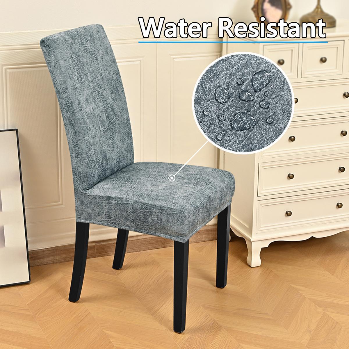

Home Decoration PU Chair Cover Cover for Dining Chairs Stretch for Kitchen Living Room Decor Slipcovers Accessories