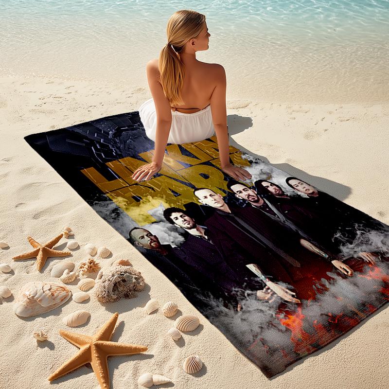 1pc Linkin Park2 Beach Towel, Comfortable and Thick, and Swimming/Bath/Picnic/Camping Towel, Suitable for Seaside Beaches