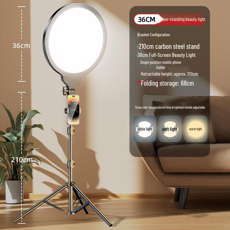 LED Live Streaming Selfie Light: Desktop & Floor Standing