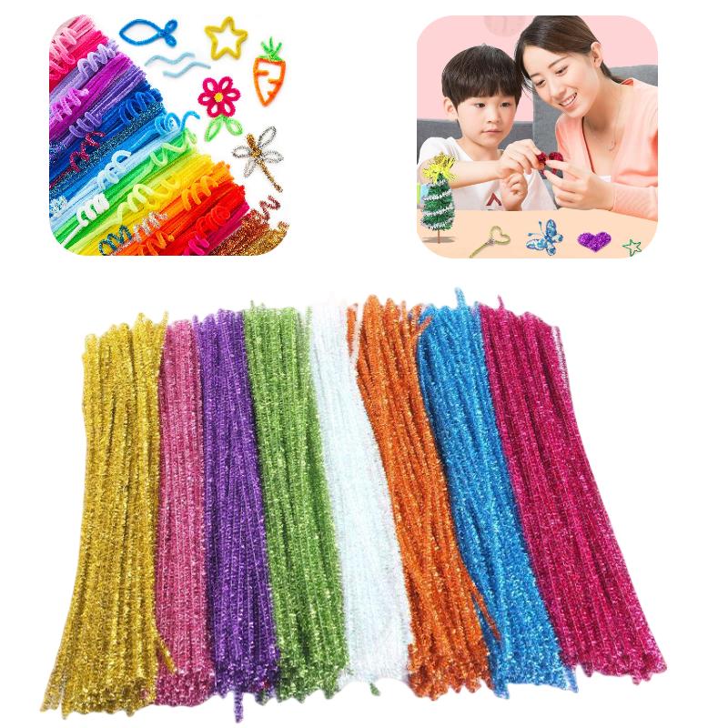 100pcs Chenille Colorful Stems Diy Craft Material Kit Kids Skill Development Toy