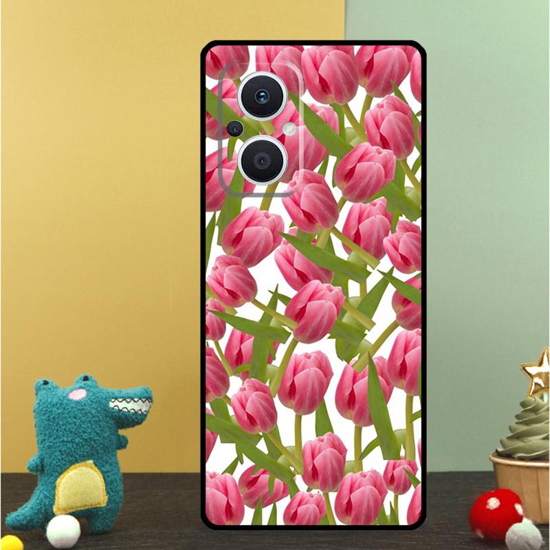 Tulips Flower Spring Case For OPPO Reno 15F 13F 14F 12 11 F 10 14 15 Pro 7 8 Lite OPPO Find X9 X8 X6 X5 Pro Cover