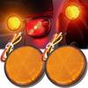 LED Reflector Brake Round Light White Red Yellow Round Rear Tail Brake Stop Marker Light 12-24V for Motorbike Scooter Car Lights